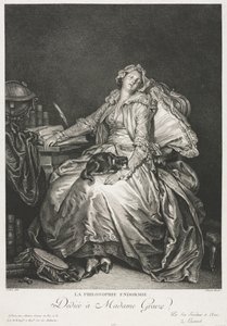 Madame Greuze sover, 1776. av Jean Michel the Younger Moreau