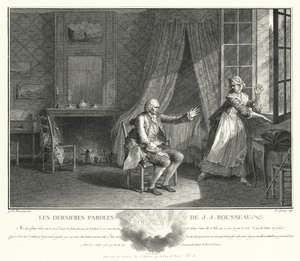 De siste ordene til Jean-Jacques Rousseau (gravering) av Jean Michel the Younger Moreau
