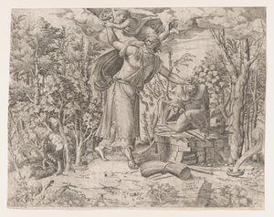 Abraham ofret Isak, 1535-55. av Jean Mignon