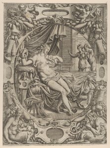 Cleopatra bitt av en asp, 1535-55.