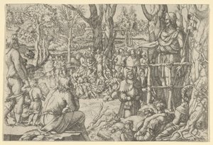 St. Johannes forkynner i ørkenen, 1535-55. av Jean Mignon