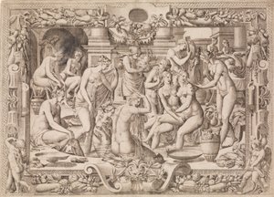 Kvinner som bader, 1535-55.