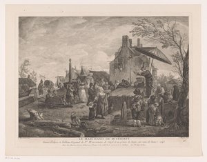 landsbyteater Le Marchand de Mitridate (tittel på objekt) Trykk etter malerier av Philips Wouwerman (serietittel) Oeuvres de Ph.pe Wouwermans Hollandois (serietittel)