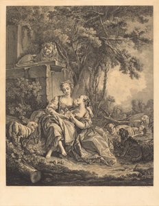 De to fortrolige av Jean Ouvrier after François Boucher