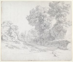 Oaks langs Appian Way nær Albano av Jean Paul Flandrin