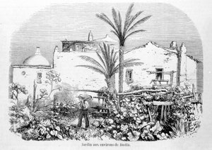 Hager rundt Bastia. Gravering av Laurens. av Jean Paul Laurens