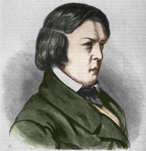 Robert Schumann tysk komponist. Tegning av J.B. Laurens. av Jean Paul Laurens