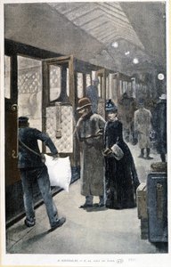 Avgang for nattoget ved Gare de Lyon - tegning av Sinibaldi av Jean Paul Sinibaldi