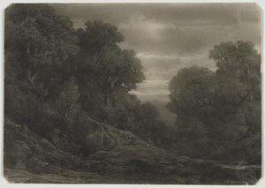 Landskap med trær. av Jean Philippe George