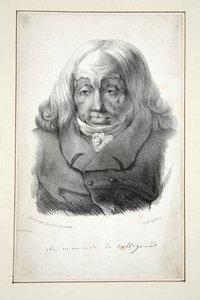 Portrett av Talleyrand, 79 år, pub.1835 (gravering) av Jean Pierre (after) Dantan