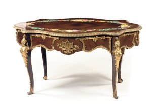 Napoleon III midtbord, ca. 1856 (palisander og emalje) (se også 476435 og 476436) av Jean Pierre Alexandre Tahan