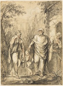 Abraham driver ut Hagar og Ismael av Jean Pierre Antoine Tassaert