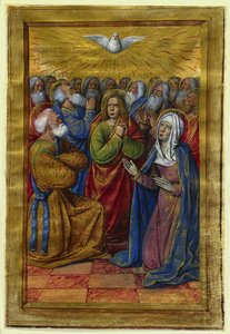 Miniatyr fra en timebok: Pinsen, ca. 1500.