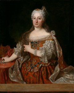 Maria Anne av Østerrike (1683-1754) (Marie Anne) - Portrett av erkehertuginne Maria Anna av Østerrike (1683-1754), dronning av Portugal av Ranc, Jean (1674-1735), ca. 1729 - Olje på lerret