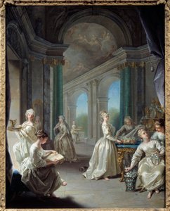 Moderne jomfruer. Maleri av Jean Raoux (1677 - 1734)