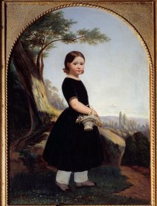 Portrett av en liten jente (Esther Debost) Esther Debost, søskenbarnet til kunstneren. Maleri av Hippolyte Lazerges (1817-1887) 1843 Søn. 0,81x0,61 m Rouen, musee des Beaux Arts