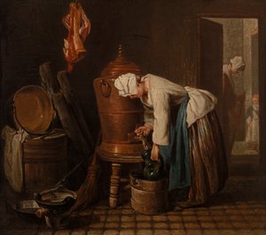Kvinne som trekker vann fra en vannurne (Vannurnen) av Jean Baptiste Simeon Chardin