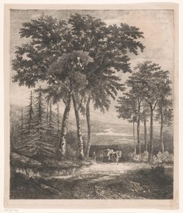 Landskap med hestevogn av Jean Théodore Joseph Linnig
