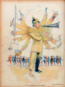 William II (1859-1941) (Kaiser Wilhelm II German emperor and King of Prussia) - the man orchestra of the European concert - caricature in “” Le Rire”” of 26 November 1898 - caricature by Jean Veber (1864-1928) - number dedicated to William II (1859-1941) a