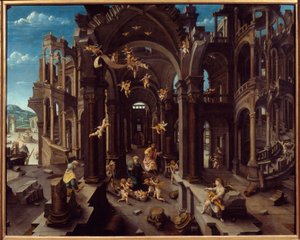 Tilbedelse av gjetere. Maleri av Jean De Gourmont
