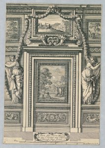 Design for Door, fra "Placarts Out Ornemens" av Jean le Pautre