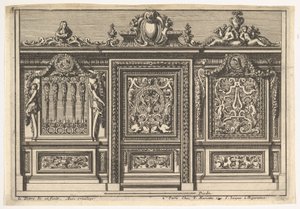 Design for en korskjerm med to varianter, fra: Clôtures de chapelles, 1600-tallet. av Jean le Pautre