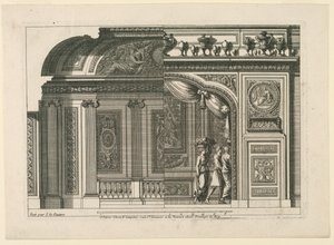 Design for en fransk alkove, fra "Alcoves à le Francoise" av Jean le Pautre