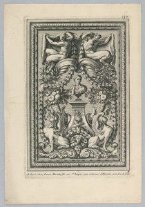 Ark fra settet, "Peaneaux Ornaments for... Paneling" av Jean le Pautre