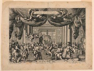 The Death of Amnon, plate 1 fra "Gland Alcoves a la Romaine" av Jean le Pautre