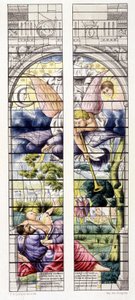 Reproduksjon av en scene av apokalypsen, malt av Jean Cousin den eldste (1490-1560), Holy Chapel of Vincennes