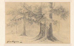 Landskap med trær av Jeanne Marie Heynsius (signed by artist)