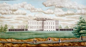 Det hvite hus i Washington Maleri av Jefferson Vail (1743-1826) 1821 Blerancourt, Musee Franco American av Jefferson Vail