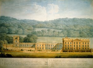 The West Front of Chatsworth House (akvarell på papir)