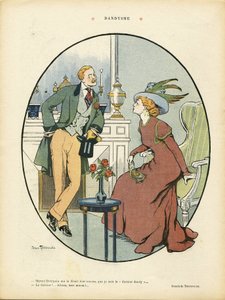 Illustrasjon av Jehan Testevuide (1873-1924) i Le Rire, 09/05/08 - Dandyisme - Mote, interiørarkitektur - Dandy