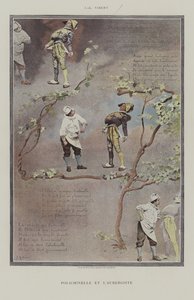Punchinello og gjestgiveren av Jehan Georges Vibert