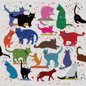 Cat Love, 2022 (blandet media) av Jenny Frean