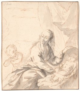 Maria med Jesusbarnet i vuggen og Johannes av Jens Juel
