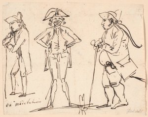 Meditasjon. Karikaturer av Clemens, Juel og Charles Bonnet av Jens Juel