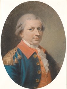 Portrett av fabrikkformann og kommandantkaptein Henrik Gerner. Oval, trekvart profil til høyre av Jens Juel