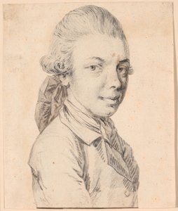 Selvportrett som ungdom. Byste i trekvart profil til høyre av Jens Juel