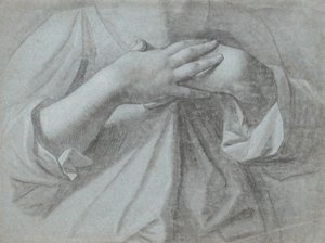 Studie av et par hender, krysset over brystet av Jens Juel