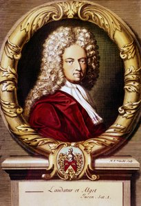 Portrett av Daniel Defoe (farge litho) av Jeremiah (after) Taverner