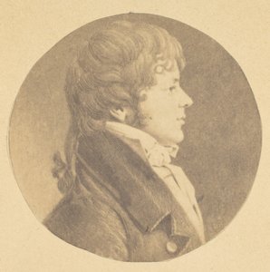 Mezzotint-portrett av en ung mann i profil, fra The St. Memin Collection of Portraits, 1862.