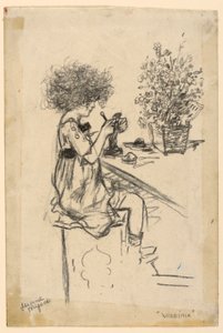 Virginia Modeling, Studie for Etching