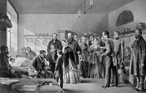 Dronning Victoria på besøk til de sårede, 1850-tallet, c1920