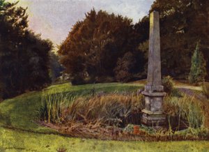 Chiswick House, Obelisken i bassenget (farge litho)