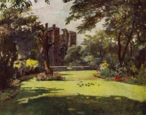 Lambeth, The Palace from the Gardens (farge litho)
