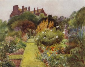 Physicke Garden, Chelsea, View of Garden (farge litho)