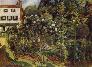 The Grove, Highgate, View of Garden and House (farge litho)