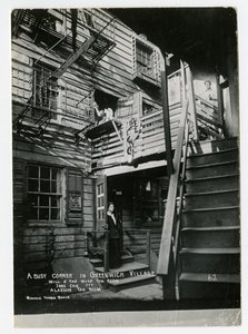 A Busy Corner in Greenwich Village, Will o' the Wisp Tea Room, Idee Chic ?, Aladdin Tea Room, New York, USA, ca. 1905-40 (foto av gelatinsølv) av Jessie Tarbox Beals